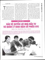 Bàn về việc bảo vệ quyền lợi nhà đầu tư và quản lý giao dịch cổ phiếu OTC trên thị trường tài chính 