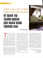 Cần làm rõ thêm một số nội dung về quản trị thanh khoản của ngân hàng thương mại 