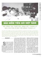 Bảo hiểm tiền gửi việt nam với công tác theo dõi, giám sát thanh lý sau chi trả ở các hội đồng thanh lý 