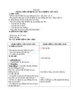 Giáo án khoa học 4 bài phòng một số bệnh lây qua đường tiêu hóa 