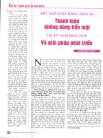 Kết quả hoạt động dịch vụ thanh toán không dùng tiền mặt tại TP HCM năm 2005 và giải pháp phát triển 