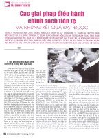 Các giải pháp điều hành chính sách tiền tệ và những kết quả đạt được 