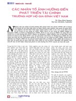 Các nhân tố ảnh hưởng đến phát triển tài chính trường hợp hộ gia đình việt nam 