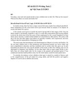 Đề thi IELTS Writing Task 2 ngày 21/5/2015