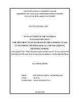 An evaluation of the material english for chefs for the first year students in the cooking class at hai phong technological and vocational training school 