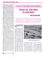 Cho vay đối với vùng nghèo thuận lợi, khó khăn và giải pháp 