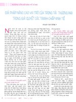 Giải pháp nâng cao vai trò của trọng tài thương mại trong giải quyết các tranh chấp kinh tế 