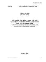 Tiêu chuẩn tính năng trong toà nhà   định nghĩa, phương pháp tính các chỉ số diện tích và không gian (TCXDVN 339  2005)