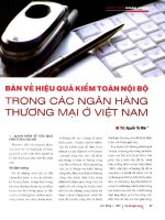 Bàn về hiệu quả kiểm toán nội bộ trong các ngân hàng thương mại ở việt nam 