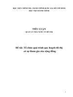 Tổ chức quá trình quy hoạch đô thị có sự tham gia của cộng đồng