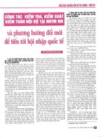 Công tác kiểm tra, kiểm soát kiểm toán nội bộ tại NHTM NN và phương hướng đổi mới để tiến tới hội nhập quốc tế 