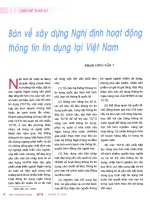 Bàn về xây dựng nghị định hoạt động thông tin tín dụng tại việt nam 