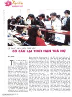 Để thực hiện hiệu quả việc cơ cấu lại thời hạn trả nợ 