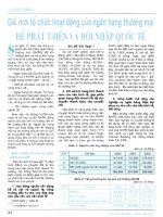 Đổi mới tổ chức hoạt động của ngân hàng thương mại để phát triển và hội nhập quốc tế 