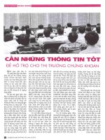 Cần những thông tin tốt để hỗ trợ cho thị trường chứng khoán 