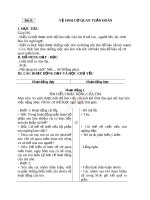 Giáo án TNXH 3 bài vệ sinh cơ quan tuần hoàn (2) 