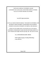 An evaluation of EBP material “english in economics and business” for economics and business management students in hanoi university of mining and geology 