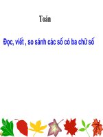 Bài giảng toán 3 đọc viết so sánh các số có 3 chữ số (1) 