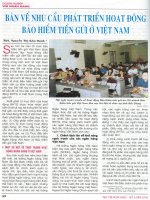 Bàn về nhu cầu phát triển hoạt động bảo hiểm tiền gửi ở việt nam 