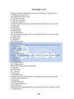 TRẮC NGHIỆM nội KHOA   NGỘ độc cấp 