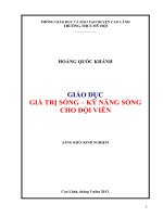 skkn GIÁO dục GIÁ TRỊ SỐNG – kỹ NĂNG SỐNG CHO đội VIÊN 