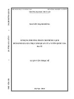 Áp dụng phương pháp chi phí du lịch để đánh giá giá trị cảnh quan của vườn quốc gia ba vì 