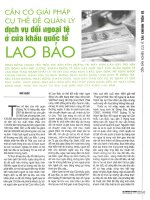 Cần có giải pháp cụ thể để quản lý dịch vụ đổi ngoại tệ ở cửa khẩu quốc tế lao bảo 