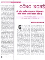 Công nghệ thông tin sẽ góp phần nâng cao hiệu quả điều hành chính sách tiền tệ trong điều kiện hội nhập kinh tế quốc tế 