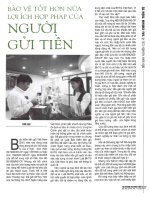 Bảo vệ tốt hơn nữa lợi ích hợp pháp của người gửi tiền 