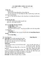 Giáo án TNXH 3 bài các hoạt động thông tin liên lạc 