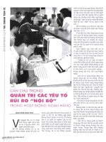 Cần chú trọng quản trị các yếu tố rủi ro nội bộ trong hoạt động ngân hàng 