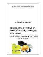 Giáo trình kĩ thuật an toàn và bảo hộ lao động
