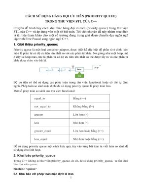 CÁCH sử DỤNG HÀNG đợi ưu TIÊN (PRIORITY QUEUE) TRONG THƯ VIỆN STL của c++