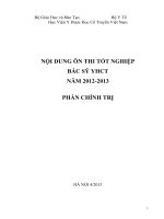 NỘI DUNG ôn THI tốt NGHIỆP bác sỹ YHCT năm 2012 2013 PHẦN CHÍNH TRỊ 