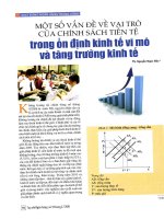 Một số vấn đề về vai trò của chính sách tiền tệ trong ổn định kinh tế vĩ mô và tăng trưởng kinh tế 