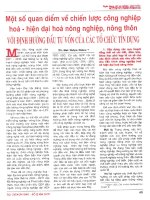 Một số quan điểm về chiến lược công nghiệp hóa   hiện đại hóa nông nghiệp, nông thôn với định hướng đầu tư vốn của các tổ chức tín dụng 