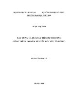 Xây dựng và quản lý tiến độ thi công công trình hồ đầm sen xét đến yếu tố rủi ro 