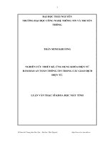 Nghiên cứu thiết kế, ứng dụng khóa điện tử đảm bảo an toàn thông tin trong các giao dịch điện tử 