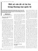 Một số vấn đề về tài trợ trong thương mại quốc tế 