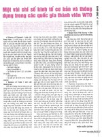 Một vài chỉ số kinh tế cơ bản và thông dụng trong các quốc gia thành viên WTO 