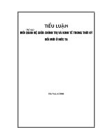 Mối quan hệ giữa chính trị và kinh tế trong thời kỳ 