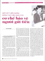 Một số ý kiến nhằm nâng cao hiệu quả của cơ chế bảo vệ người gửi tiền 