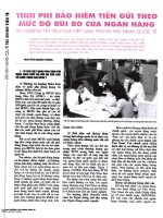 Tính phí bảo hiểm tiền gửi theo mức độ rủi ro của ngân hàng xu hướng tất yếu của việt nam trong hội nhập quốc tế 