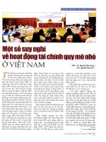 Một số suy nghĩ về hoạt động tài chính quy mô nhỏ ở việt nam 