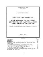 Đảng bộ huyện thanh chương quá trình ra đời và lãnh đạo cách mạng trong thời kì 1930   1945 