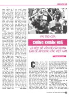 Vai trò của chứng khoán hóa và một số vấn đề cần quan tâm để áp dụng vào việt nam 