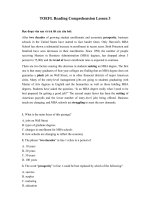TOEFL Reading comprehension lesson 3