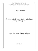 Tổ chức quản lý công tác lưu trữ của các Tổng Công ty 91