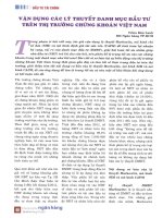 Vận dụng các lý thuyết danh mục đầu tư trên thị trường chứng khoán việt nam 