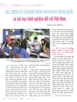 Quá trình cải cách hệ thống ngân hàng trung quốc và bài học kinh nghiệm đối với việt nam 